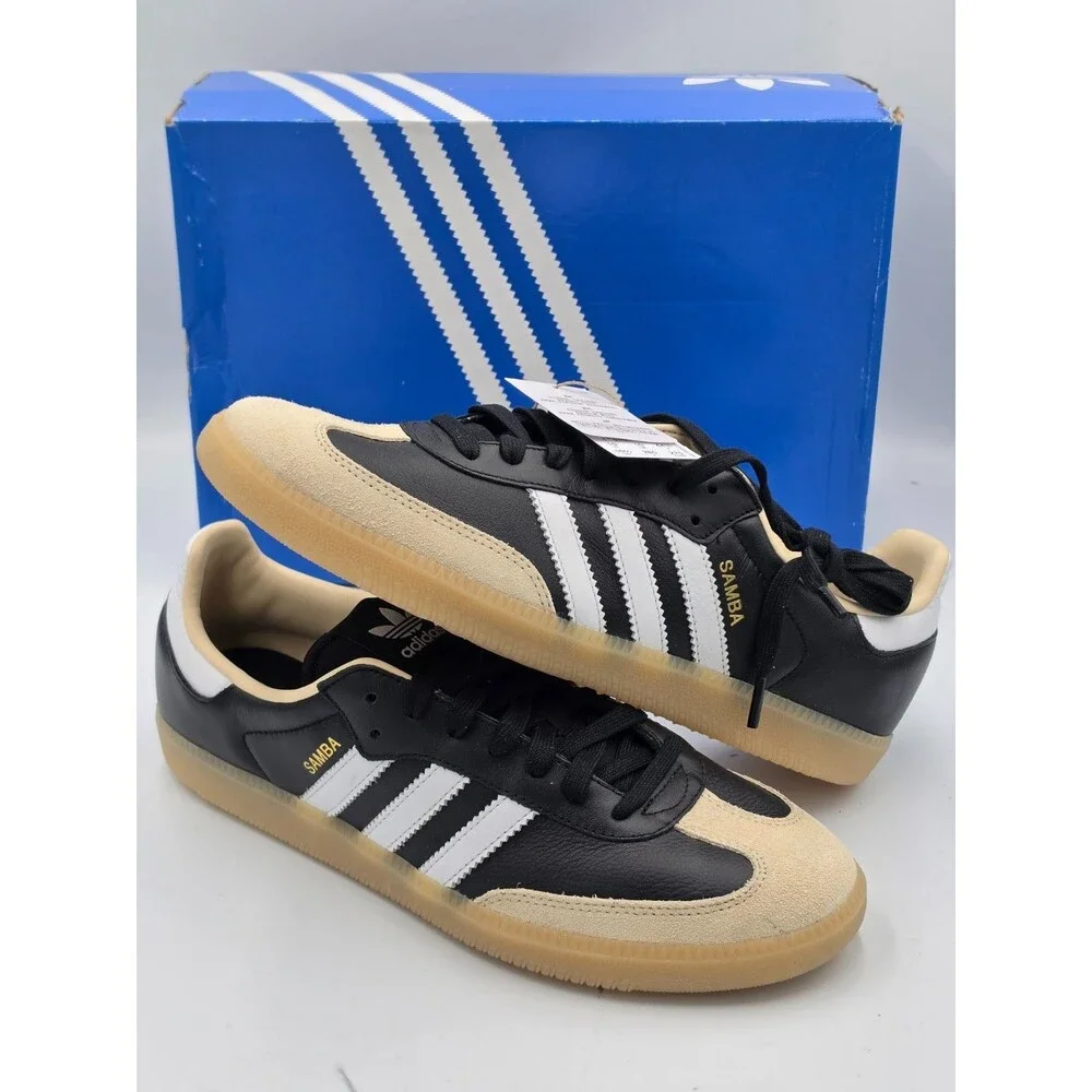 Adidas Samba OG Men’s 10.5 Women’s 11.5 Black White Gum Leather JS3832 NIB